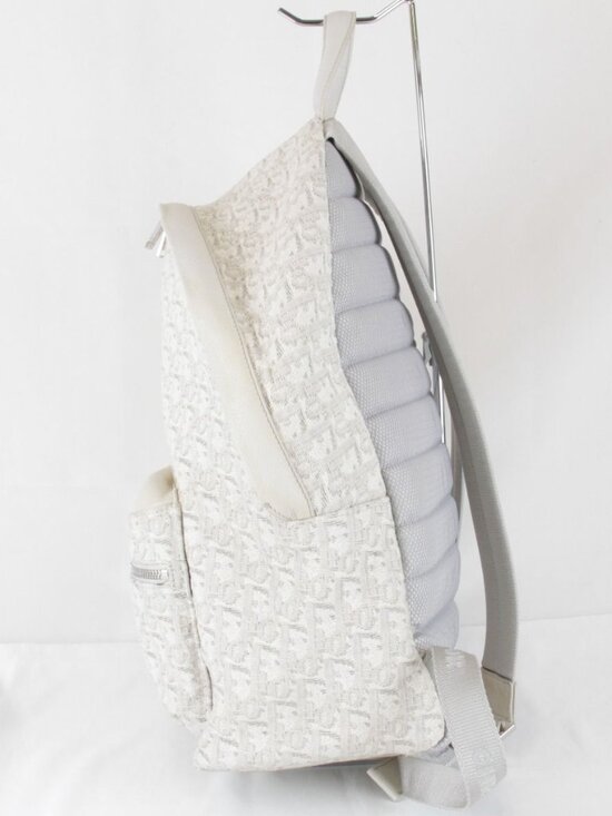 Dior Backpack Canvas Leather White main image 8